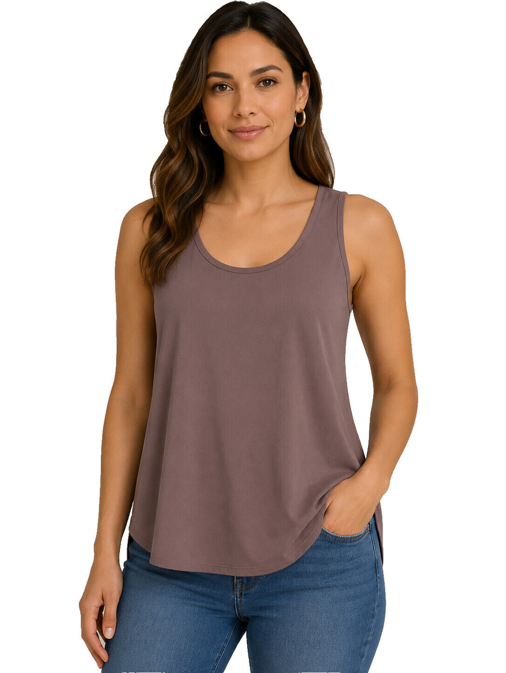 Naked Zebra M Purple Sleeveless Tank Top Scout & Molly's Boutique Flowy NWT